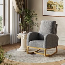 Nursing Rocking Chair Nursery Glider Rocker Armchair High Back for Living Room🔥