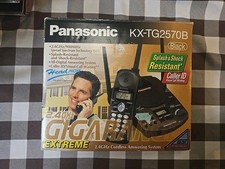 Panasonic 2.4GHz Cordless Answering System BLACK KX-TG2570F Splash Resistant New