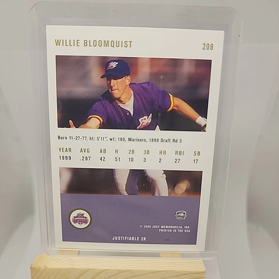 2000 Just Minors - Justifiable Willie Bloomquist #208 (RC) - Image 3 of 3