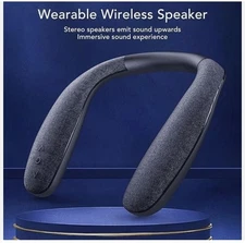Neckband Bluetooth Speaker, Cordless Wearable Neck Speaker with Microphone