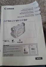Canon ZR90 ZR85 ZR80 Mini DV Camcorder Video Users Manual Instruction Book ONLY