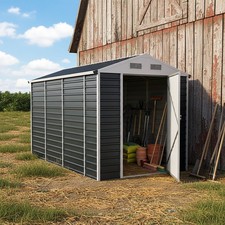 Garden Shed Steel Apex /Pent Tool Equipment Organize with Vents Door Anthracite
