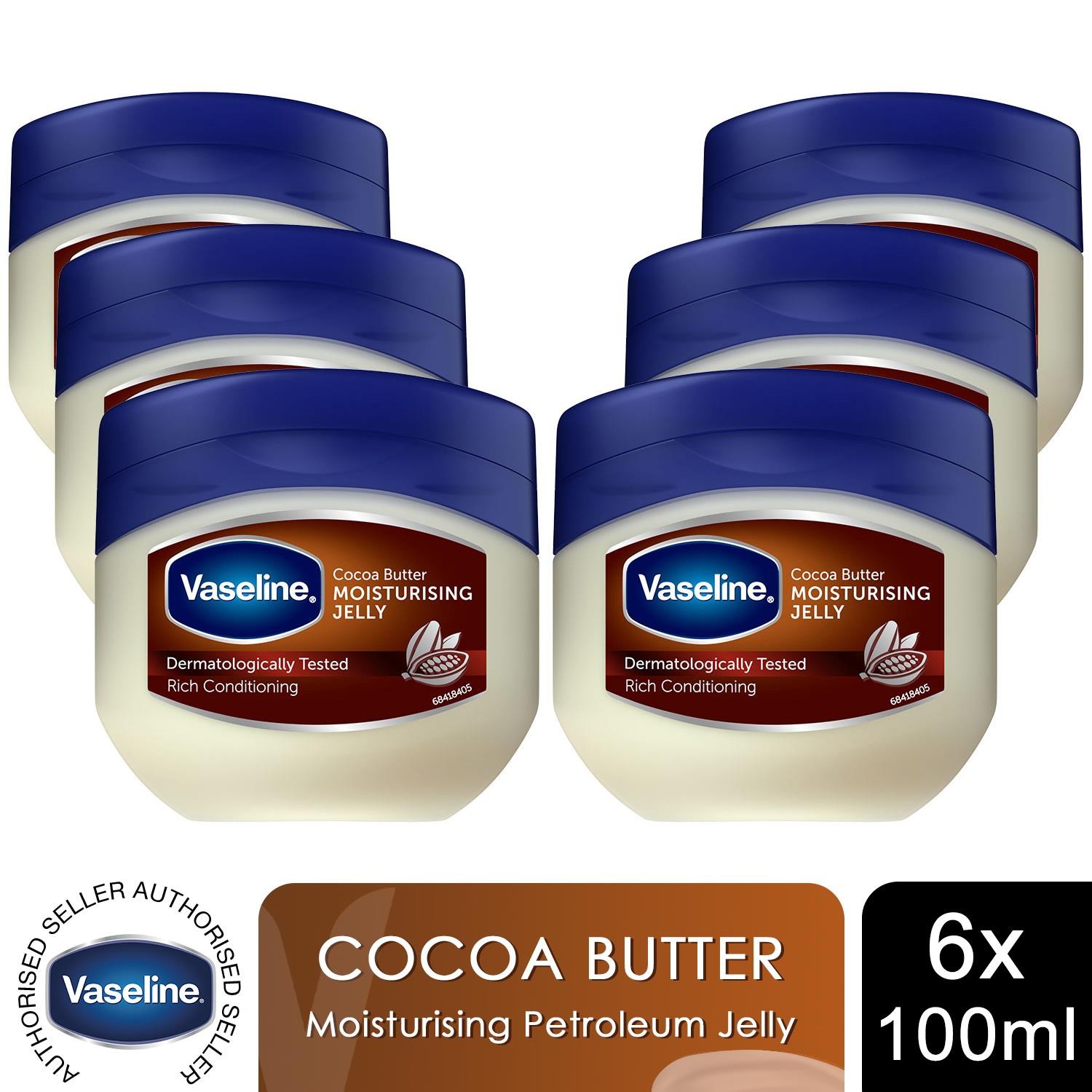Vaseline Petroleum Jelly Moisturising Cocoa Butter for Dry Skin 100ml, 8pk - Image 4