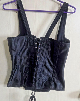 Vintage Frederick's of Hollywood Black Lace Up Corset Size 1X Style 6991    #1