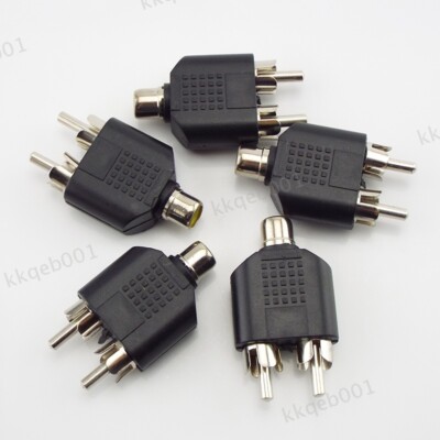 2 RCA connector AV Audio Video Plug Converter Male Female Plug Adapter
