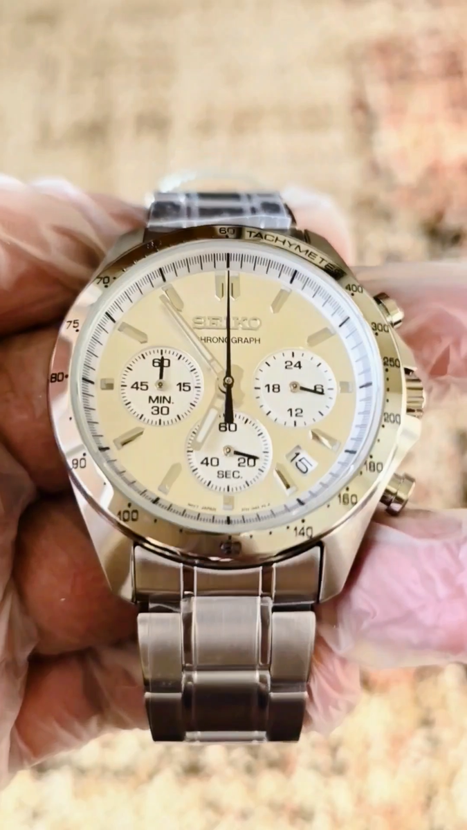 Seiko Spirit Chronograph Silver Dial Stainless Steel Men's
