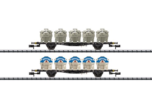 Minitrix 15744 DB Behältertragwagen Set, Haus zu Haus, Südzucker __N1453 | Condition: Gebraucht