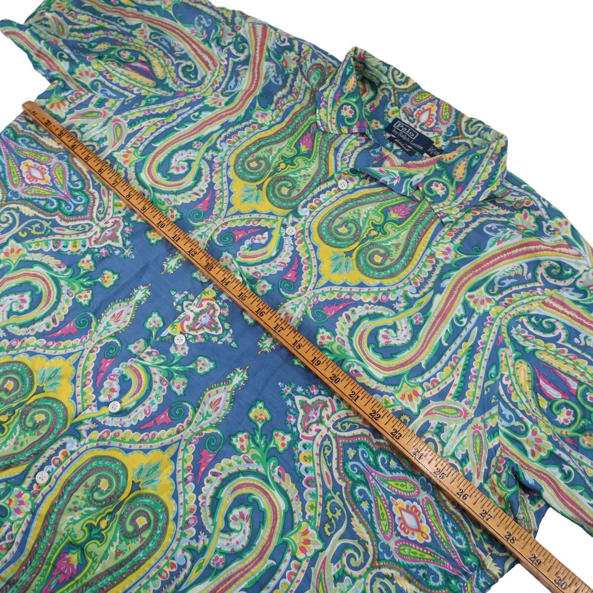 Vintage Polo Ralph Lauren Crazy Abstract Paisley Silk Button Down 