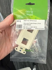 LEGRAND 2-PORT DECORATOR OUTLET STRAP, LIGHT ALMOND  WP3412LA On-Q