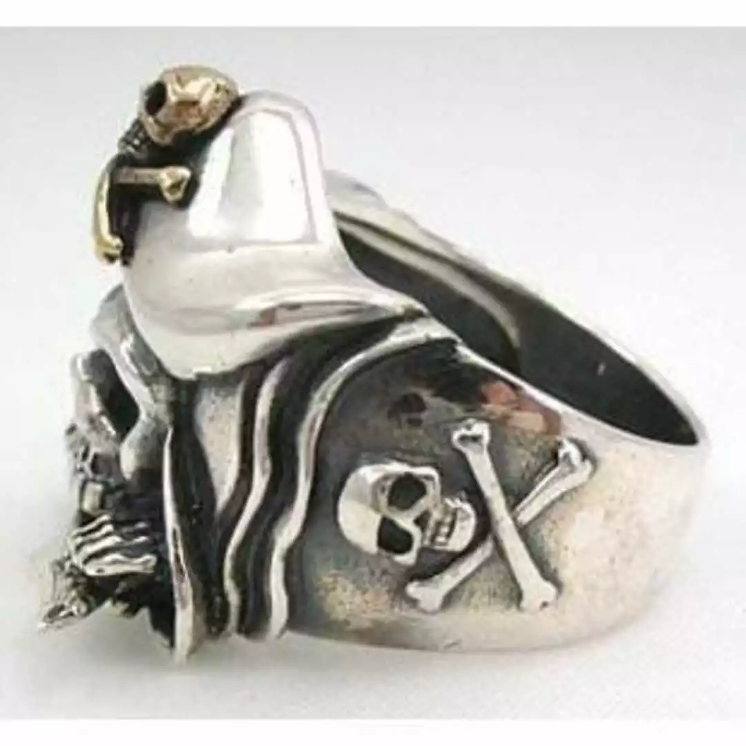 Sterling silver jack skull best sale ring