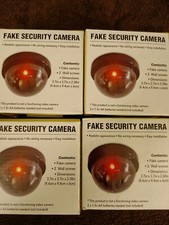  4  Dummy Camera Fake Security CCTV Dome Camera with Flashing Red LED Light
