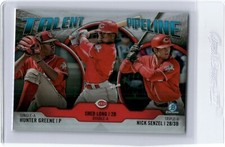 GREENE LONG SENZEL 2019 BOWMAN CHROME TALENT PIPELINE REFRACTOR REDS K3