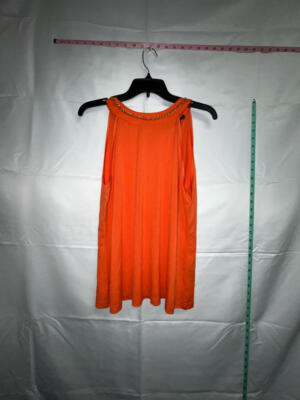 #ad Belldini Orange Chain High Neck Tank Top Size Large STAIN $6.72