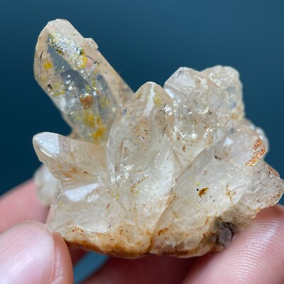 Rare Herkimer Diamond fluorescence Oil bladder Crystal+Big moving Water Droplets