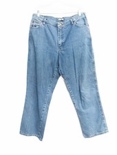 Lee Womens Blue Cotton Denim Jeans Straight Medium Wash Button Stretch 16 M