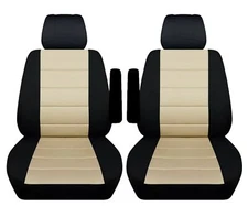 Front Bucket Seat Covers fits Nissan Titan Truck 2010 to 2015 Two Tone