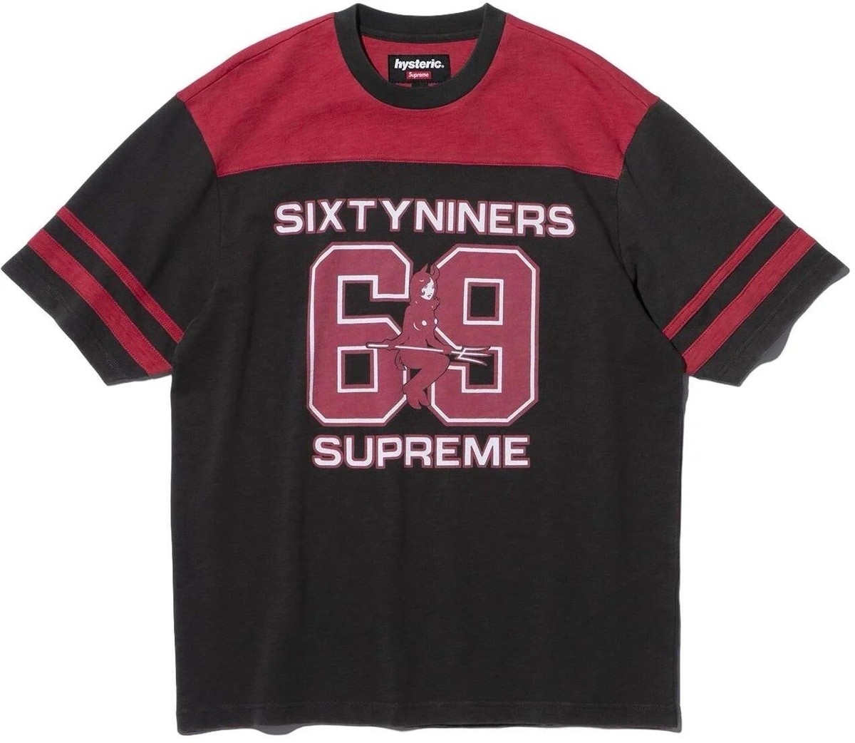 SUPREME®/HYSTERIC GLAMOUR 69 FOOTBALL TOP JERSEY in Black SUPREME®/HYSTERIC GLAMOUR 69 FOOTBALL TOP JERSEY in Black