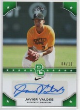 2015 Leaf Perfect Game National Showcase Green /10 Javier Valdes BRAVES Auto /10