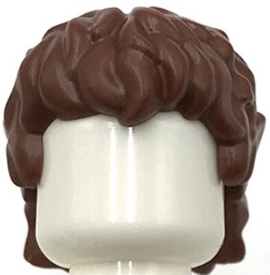 Lego New Dark Brown Minifigure Tousled Hair Hobbit Elf Ears Part