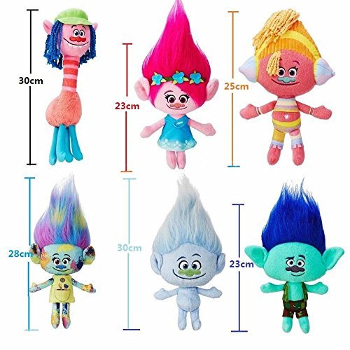 Peluche Dreamworks Trolls Live Tour 10" In Ciniglia Rosa Con Gemelli E Capelli Rasati - Nuovo