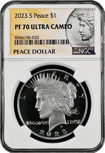 2023-S  PEACE  US Mint Silver Dollar,   PF70 by NGC,   an EXCEPTIONAL coin!!!!