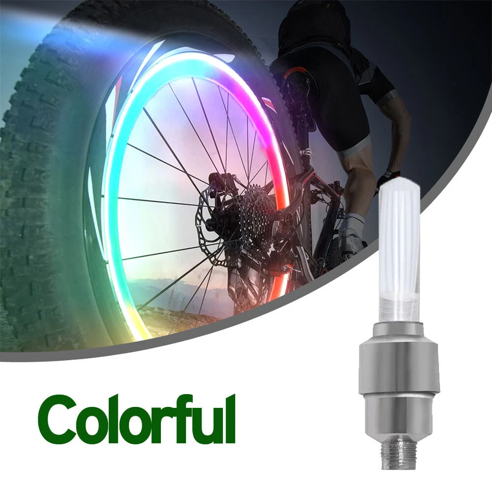 1x LED Cap Valve Wheel Tire Bicycle Bike Car Light Spoke Lamp For Motorcycle - Image 2 of 4