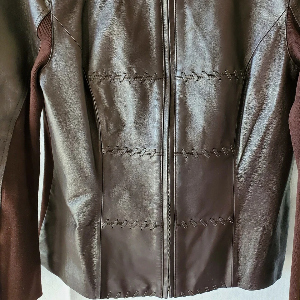 Nygard Collection Leather Jacket Women’s Medium 10-12 Dark Brown Nvgard - Image 4 of 4