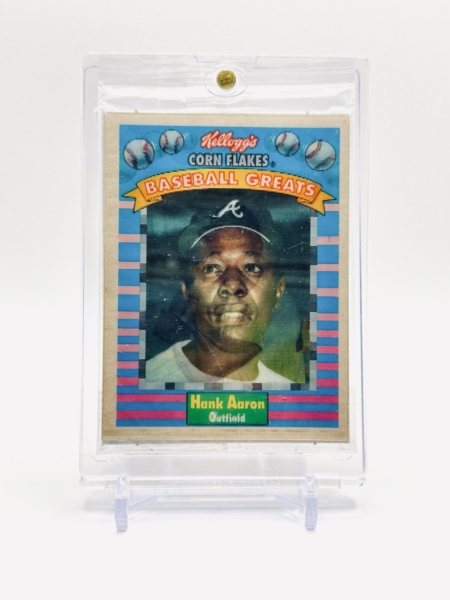 1991 Kellogg's Corn Flakes Baseball Greats Hank Aaron 3D Card