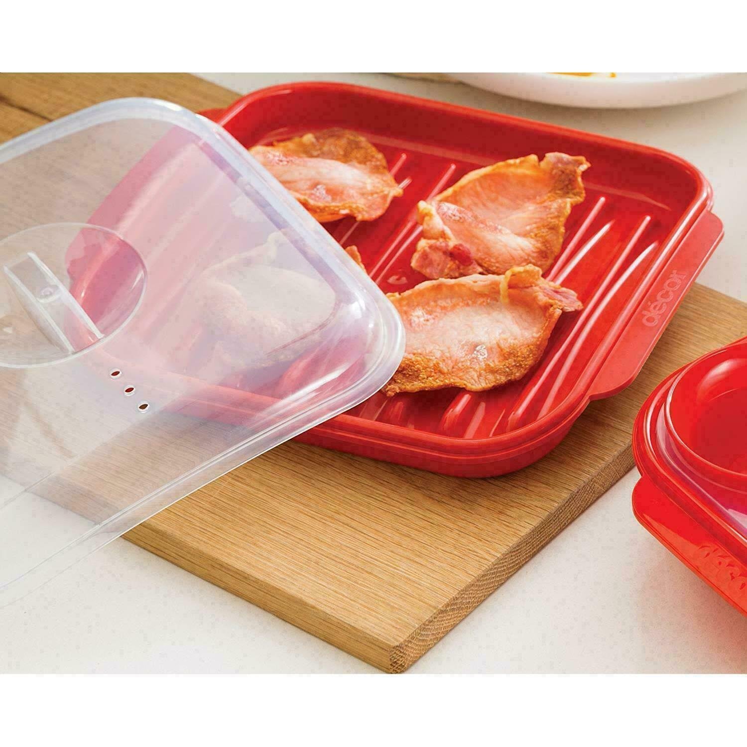 Decor Microwave Bacon Cooker Plate, For Healthier Crispy Bacon, Cooks in Minutes 9300621025255