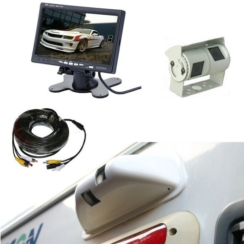 Sistema di visione posteriore 7" cruscotto monitor e doppia doppia doppia telecamera CCD e cappuccio protettivo - Foto 1 di 7