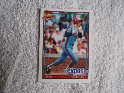MLB Topps 1991 40 Jahre Baseball ''TOM FOLEY'' #773 Expos Trading Card n25