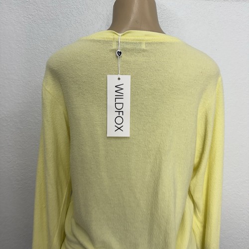 Wild Fox Yellow Lemon Long Sleeve Fleece Sweatshirt Shirt Womens Sz S Casual Top - Picture 10 of 12