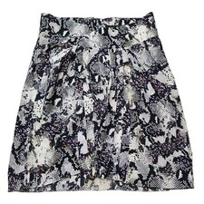 ISABEL MARANT Snake Print Skirt Black Pleated Short 36 4