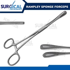 Rampley Sponge Forceps 7" Straight Serrated Hemostat Clamp German Grade