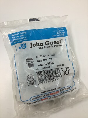 (PACK OF 10) JOHN GUEST GENUINE SPEEDFIT PUSH-CONNECT TUBE FITTING 5/16'' X 1/8''