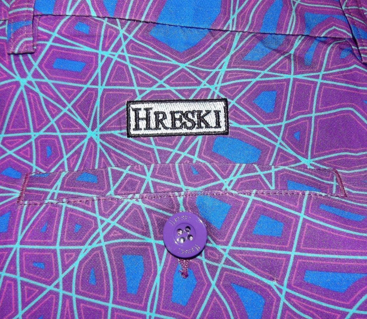 Men's NWT Hreski Abstract Geometric Purple Lines Golf Pants Sz 34 x 34