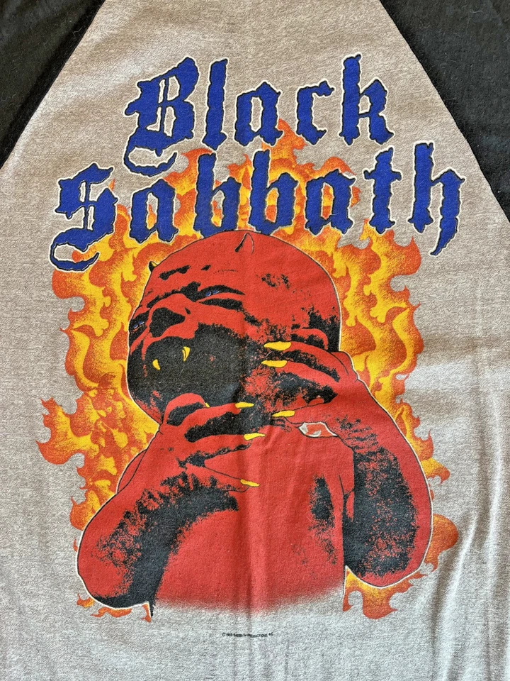 ORIGINAL OWNER! Black Sabbath 1983 Born Again Tour Vintage Raglan T Shirt - Image 3 of 4