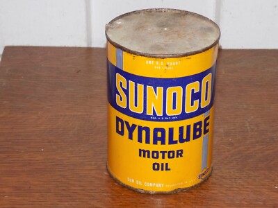Vintage Sunoco Dynalube Motor Oil Empty Tin Can