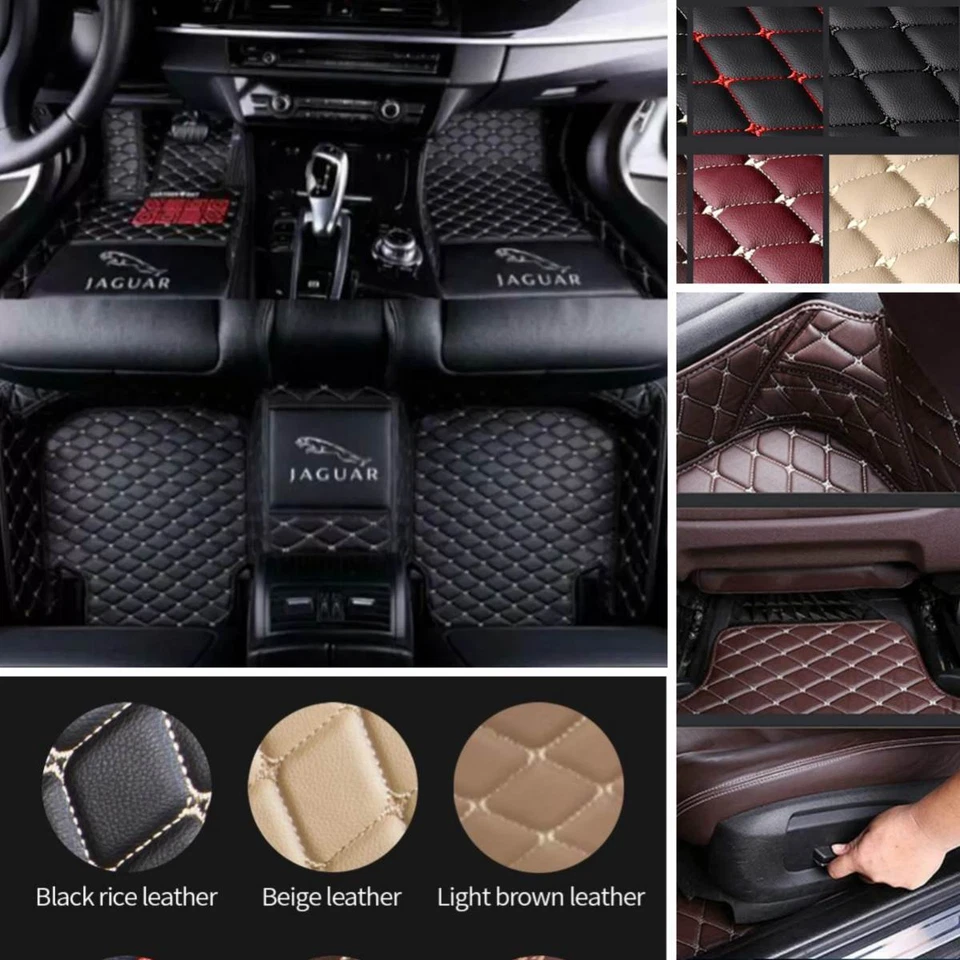 For Jaguar Car Floor Mat Carpets All Models Luxury Front & Rear Custom Auto - Imagem 3 de 4