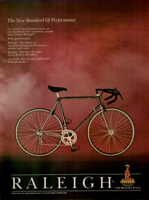 1983 Raleigh Cycle Company Bicycle New Standard of Performance VINTAGE PRINT AD
