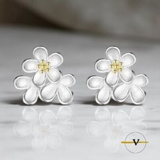 ORECCHINI DONNA MARGHERITA IN ARGENTO 925 RODIATO