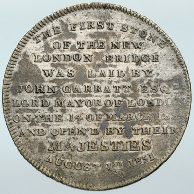 1831 Great Britain UK LONDON BRIDGE River Thames St. Paul