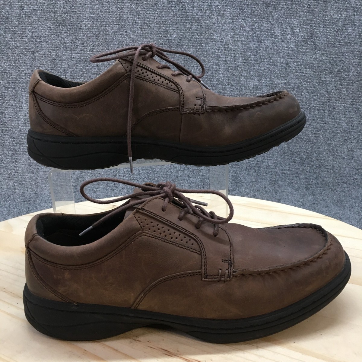 Abeo Shoes Mens M Unique Oxford Brown Leather Moc Toe Lace Up