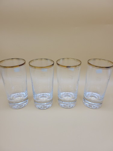 Mikasa Gold Crystal Highball or Water Glasses 5 1/2" Set of 4 New In Box See Dis - Picture 10 of 16