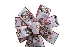 Snowman Family Wired Wreath Bow -10" across- Handmade -Christmas Winter Holiday