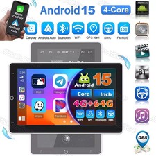 Double 2Din Rotatable 10.1'' Carplay Android 15 Car Stereo Radio GPS Wifi 64GB