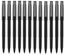 12- Uni-Ball Roller Pens - Micro Black 0.5mm - BULK PACKED