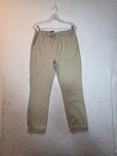 Old Navy Khaki Jogger Pants Boys XL 14-16 Plus Built-In Flex Casual Drawstring