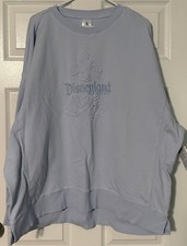 Disney Parks Disneyland Blue Sweatshirt Mickey Mouse Embroidered Sz 1X NWT