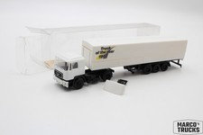 Herpa MAN F90 Tarpaulin semitrailer tractor white "Truck of the Year 1987“ 1:87